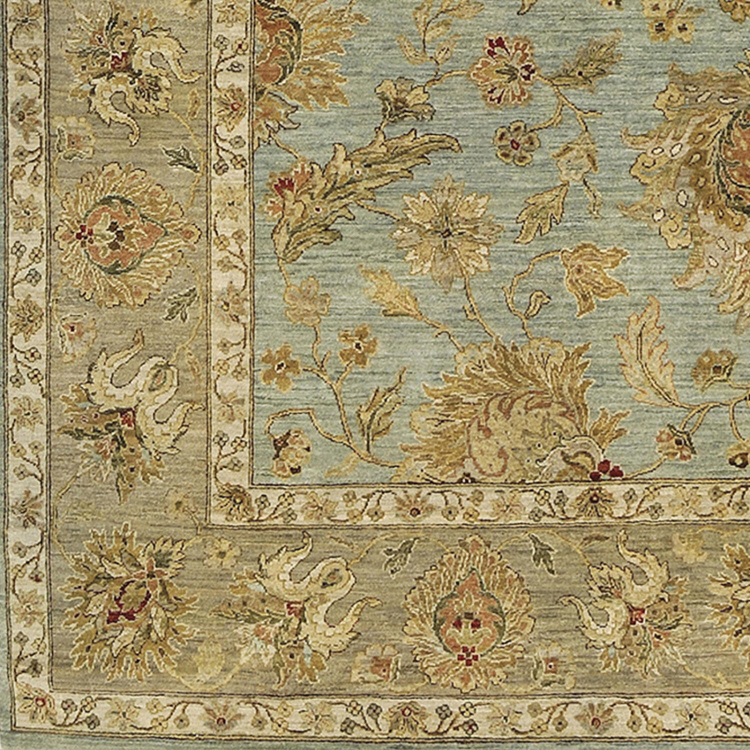 Bursa 120 X 30 inch Dusty Sage / Taupe / Mustard / Rust / Dark Brown Handmade Rug