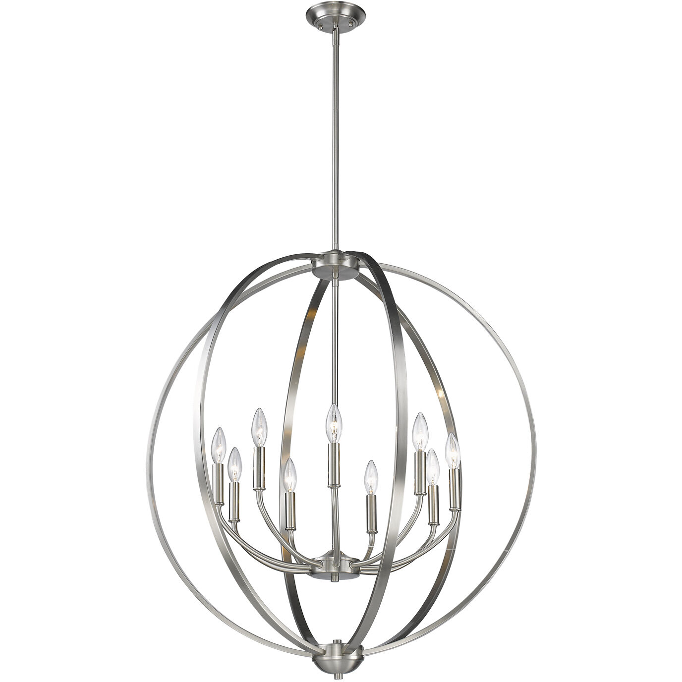Colson 31.25 inch 60.00 watt Pewter Chandelier Ceiling Light in No Shade, Large