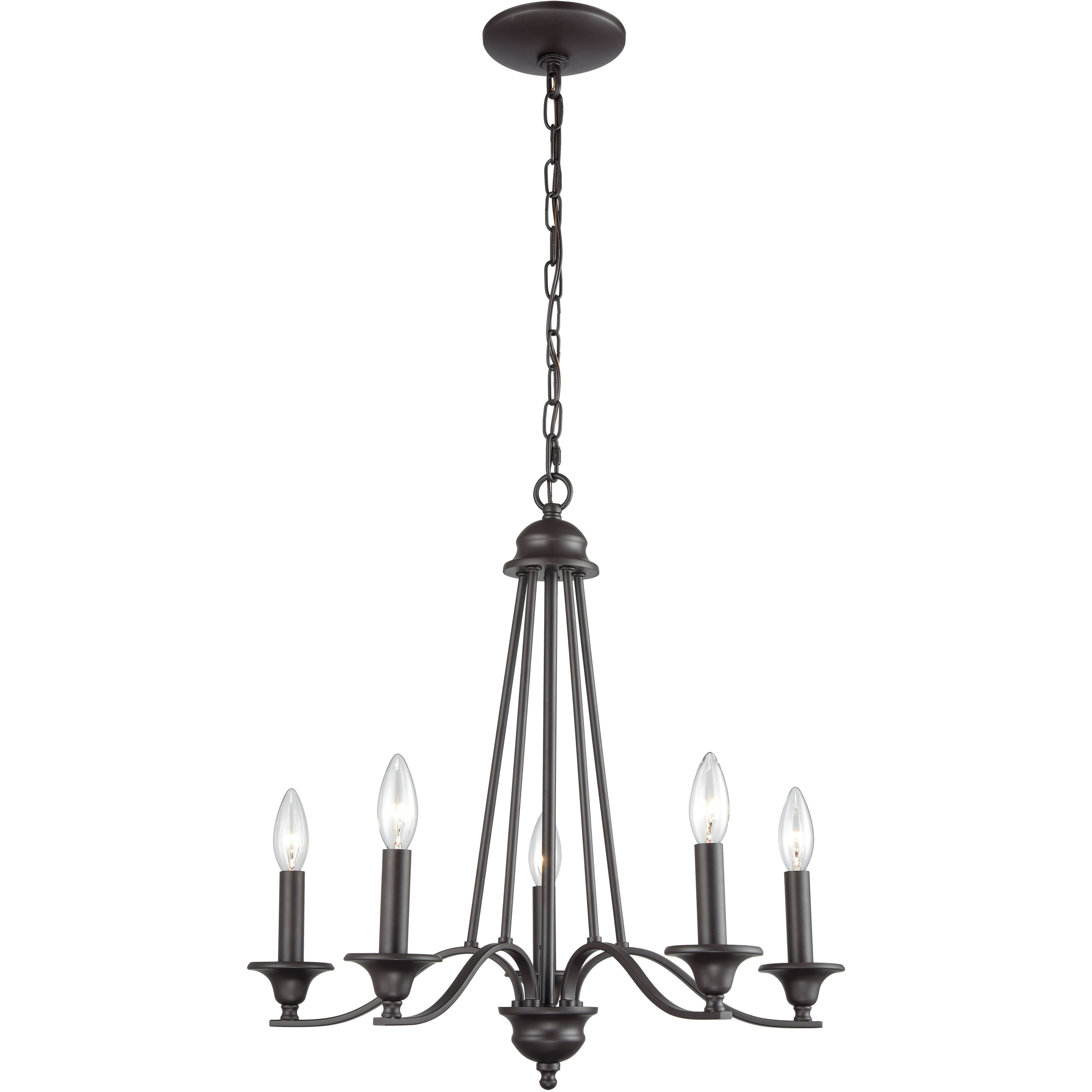 Farmington 5 Light 21 inch Oil Rubbed Bronze Chandelier Ceiling Light