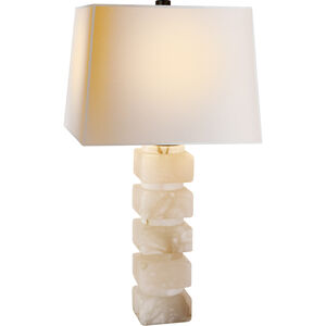 Chapman & Myers Chunky Alabaster Table Lamp in Natural Paper