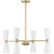 Contemporary 8 Light 32 inch Natural Brass Chandelier Ceiling Light