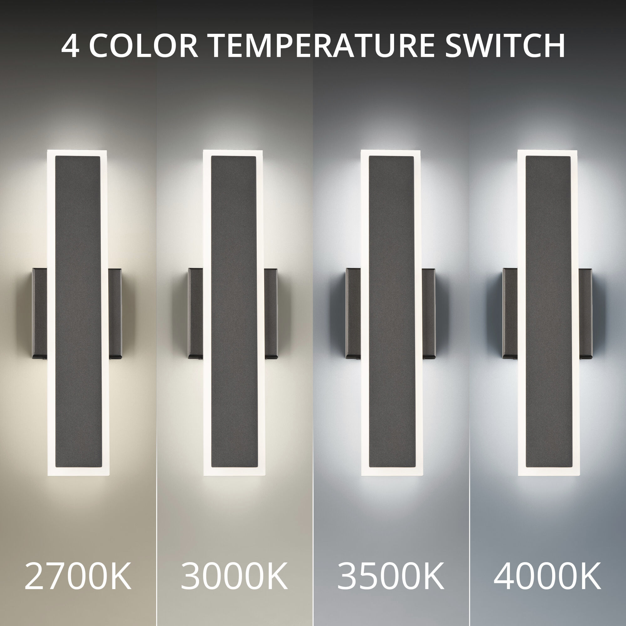 Bastone LED 18.03 inch Black Outdoor Wall Light in 2700K, dweLED