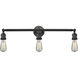 Franklin Restoration Bare Bulb 3 Light 30 inch Matte Black Bath Vanity Light Wall Light