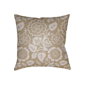 Moody Floral 20 X 20 inch Tan and Lilac Outdoor Throw Pillow
