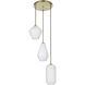 Gene 3 Light 17 inch Satin Gold Pendant Ceiling Light