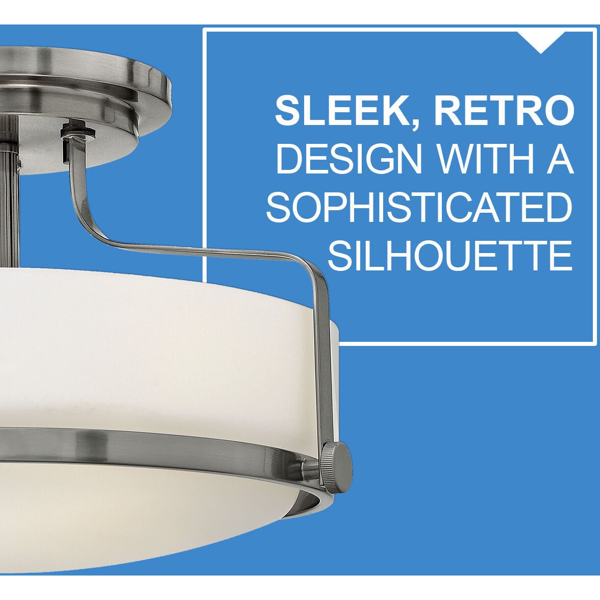 Harper 3 Light 14.5 inch Brushed Nickel Indoor Semi-Flush Mount Ceiling Light in White