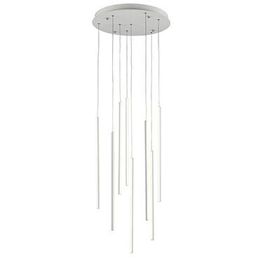 Chute LED 19 inch White Multi-Pendant Ceiling Light