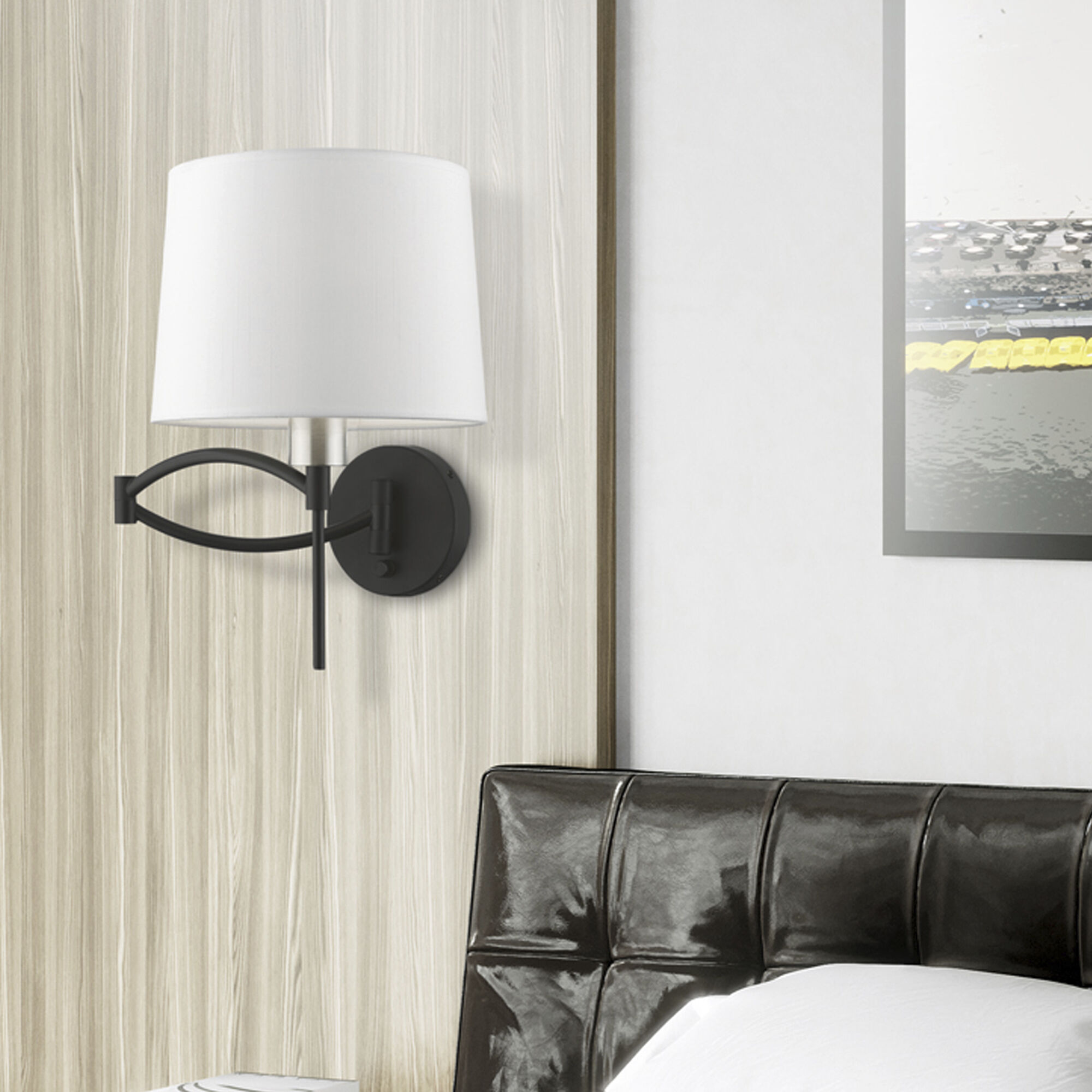 Allison 10 inch 60.00 watt Black with Brushed Nickel Accent Swing Arm Wall Lamp Wall Light