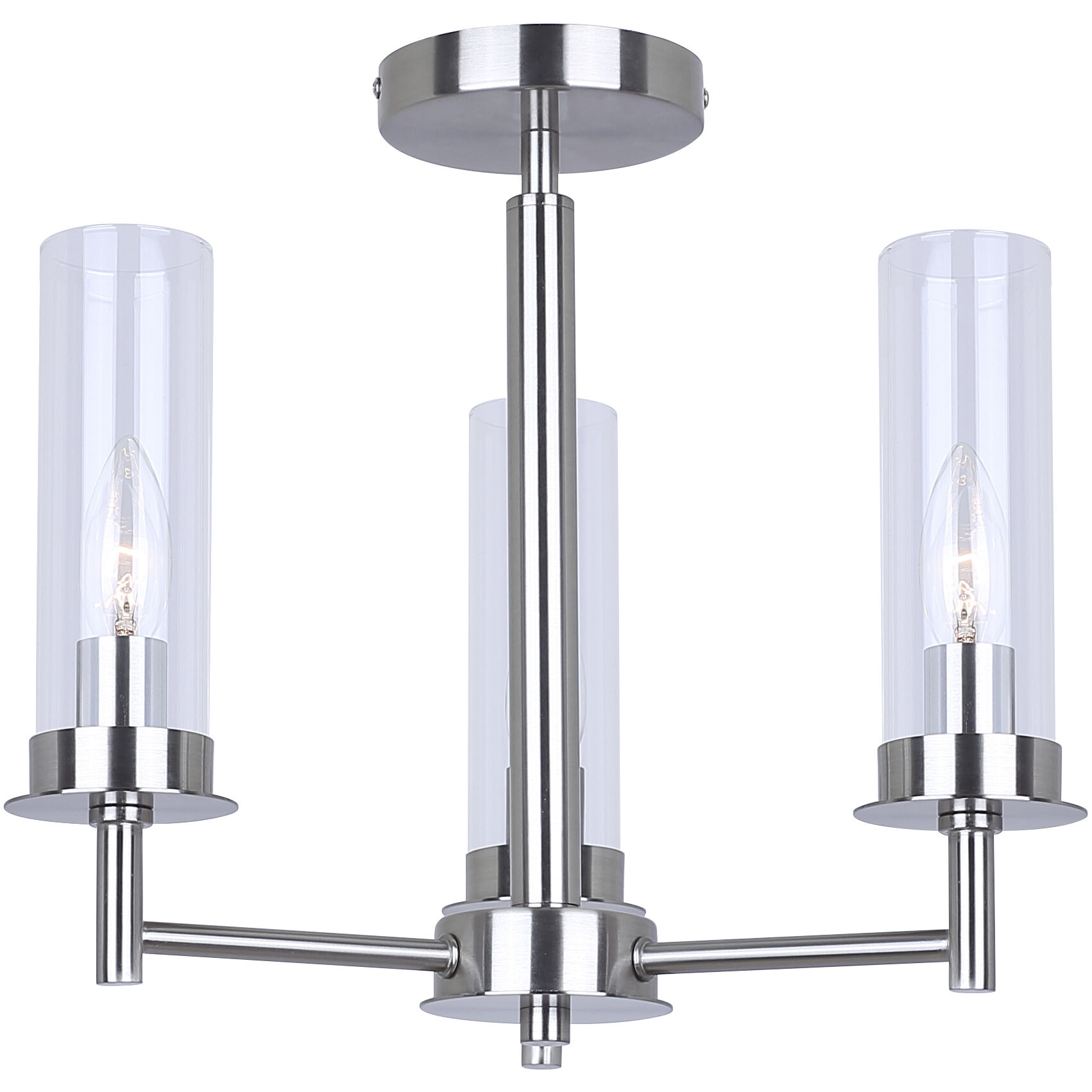Benson 3 Light 16 inch Brushed Nickel Semi-Flush Mount Ceiling Light