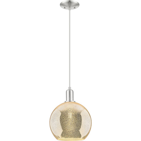 Arcadia Athens 1 Light 10 inch Brushed Satin Nickel Mini Pendant Ceiling Light in Mercury