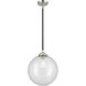 Nouveau Beacon 1 Light 12 inch Black Polished Nickel Mini Pendant Ceiling Light in Incandescent, Clear, Nouveau