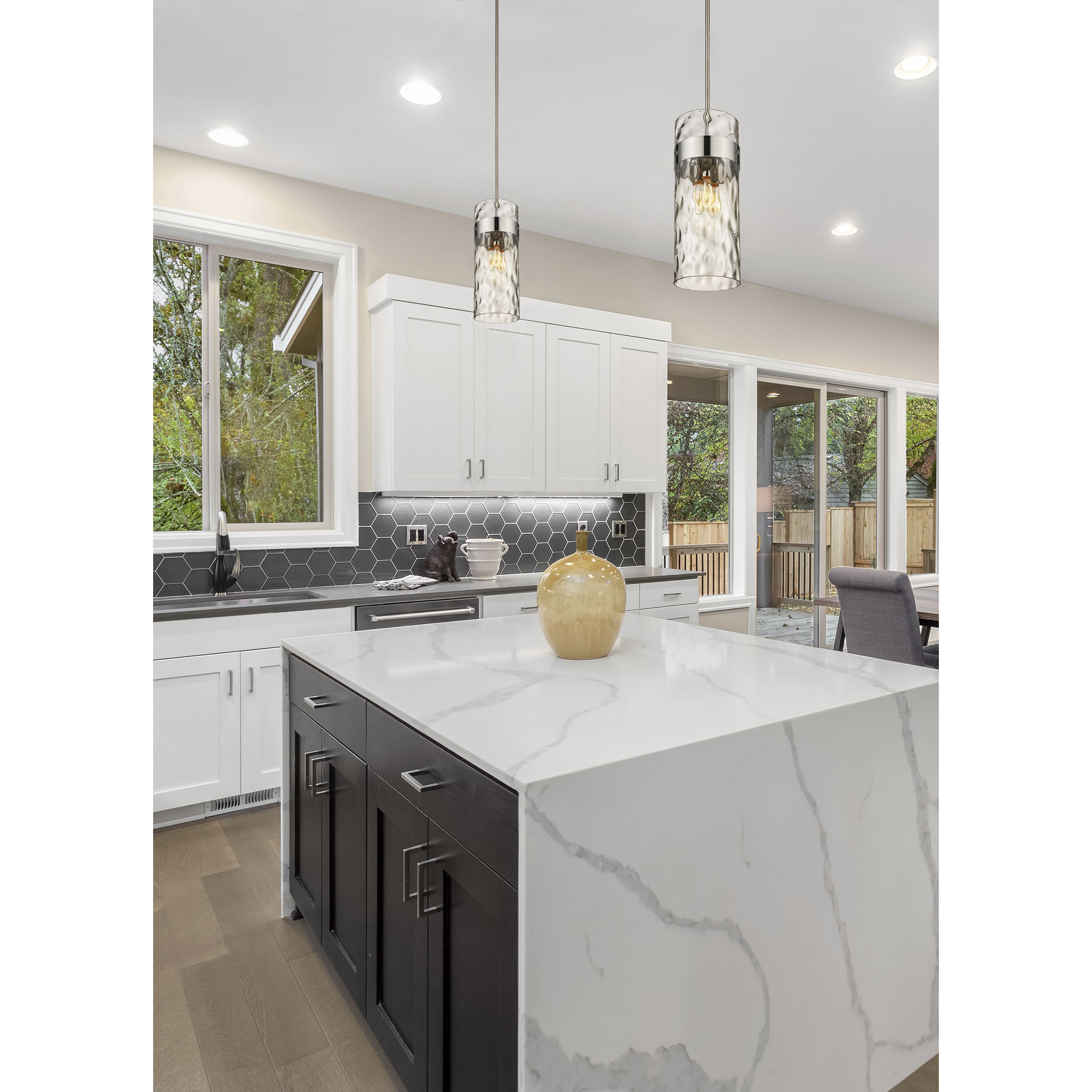 Fontaine 3 Light 9 inch Polished Nickel Pendant Ceiling Light