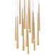 Cascade LED 23 inch Aged Brass Multi-Light Pendant Ceiling Light in 15, Round, 28in.