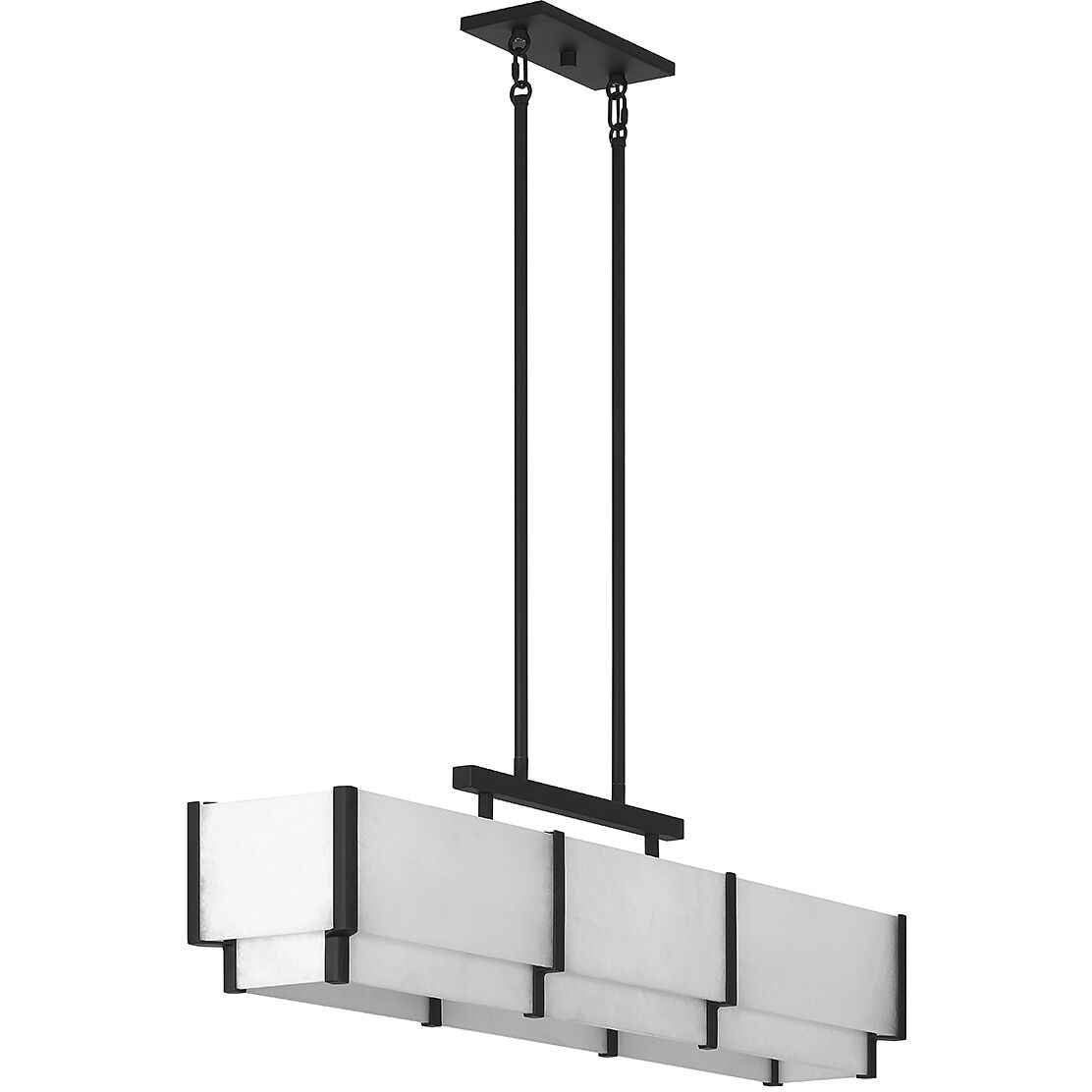 Orleans 5 Light 44.38 inch Black Cashmere Linear Chandelier Ceiling Light