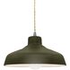 Radiance LED 11.5 inch Matte Green and Brushed Nickel Pendant Ceiling Light