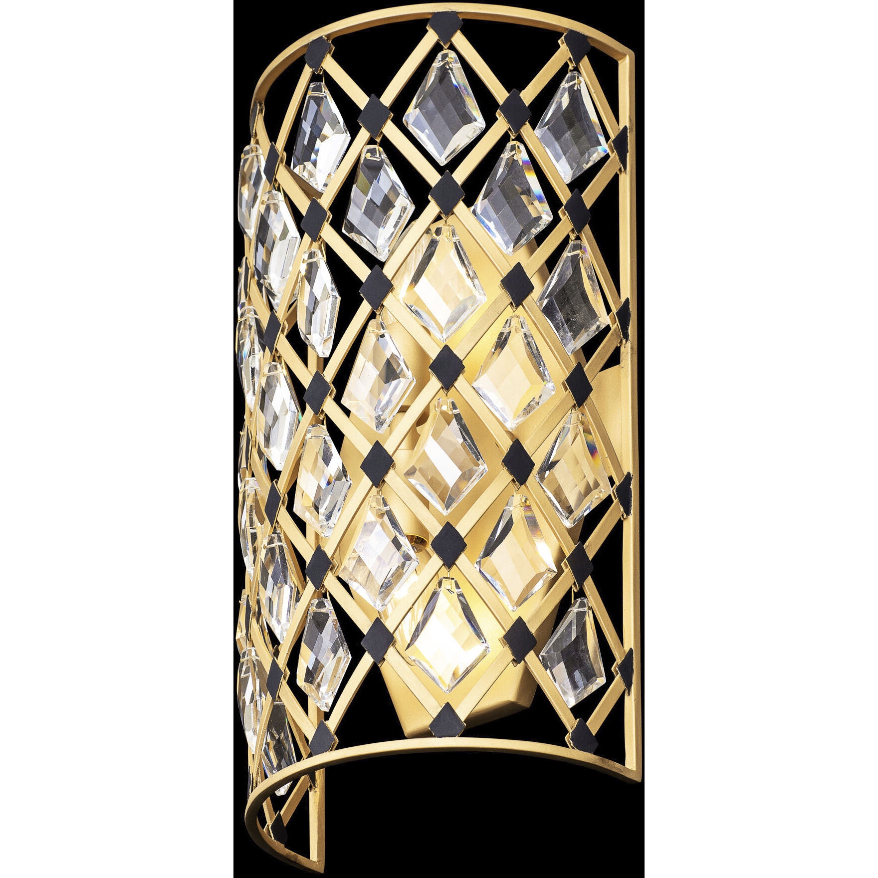 Windsor 2 Light 10 inch French Gold and Matte Black Wall Sconce Wall Light