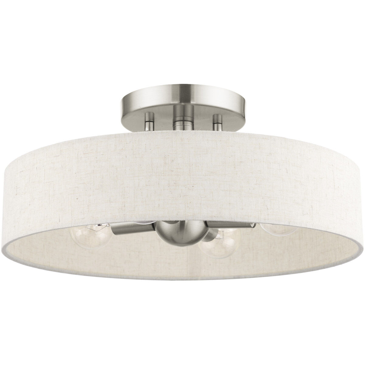 Venlo 4 Light 14 inch Brushed Nickel Semi Flush Ceiling Light