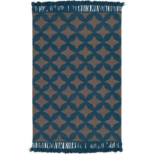 Marinda 90 X 60 inch Dark Blue, Dark Brown, Metallic - Gold Rug