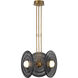 Harbour 18.25 inch Vintage Brass Pendant Ceiling Light in Glossy Opal Glass