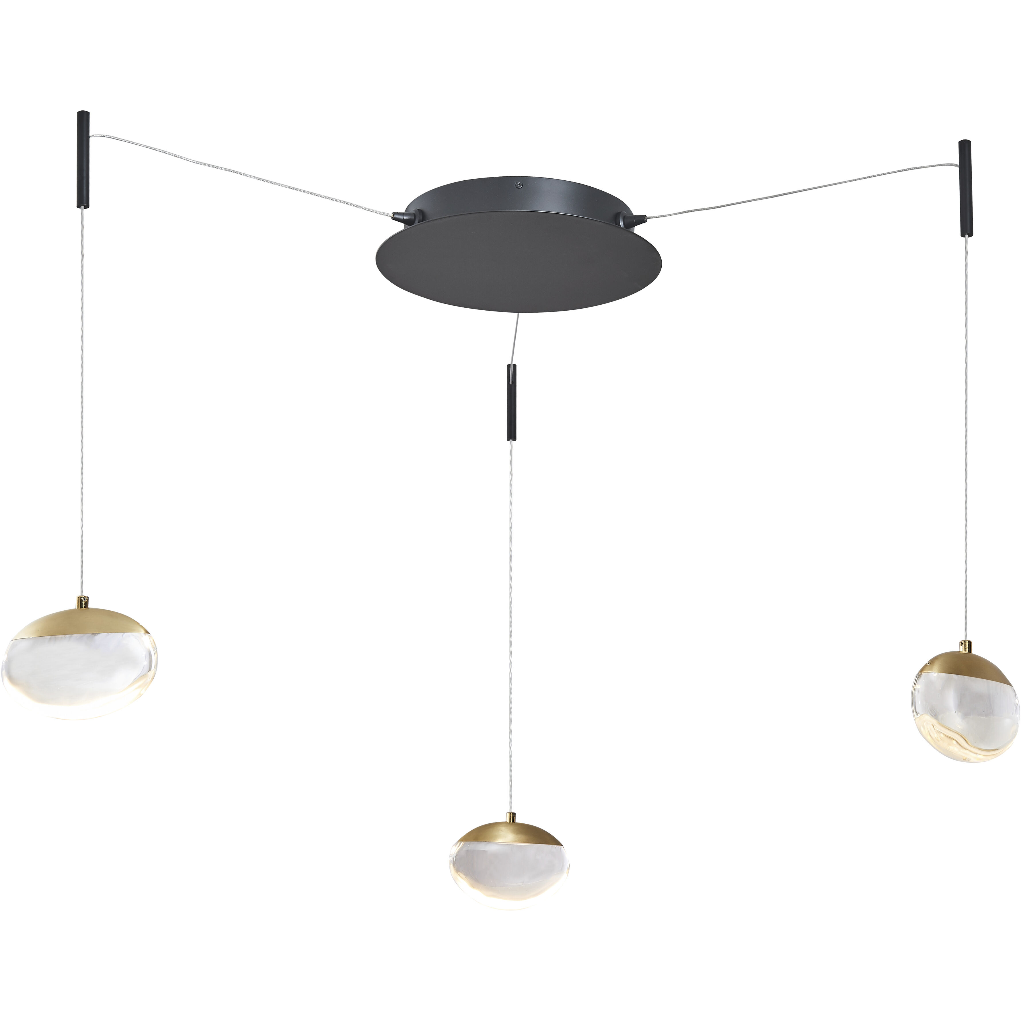 Athena LED 12.2 inch Matte Black and Brushed Brass Pendant Ceiling Light