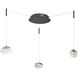 Athena LED 12.2 inch Matte Black and Brushed Brass Pendant Ceiling Light