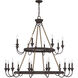 Sienna 20 Light 48 inch Artisan Rust Chandelier Ceiling Light