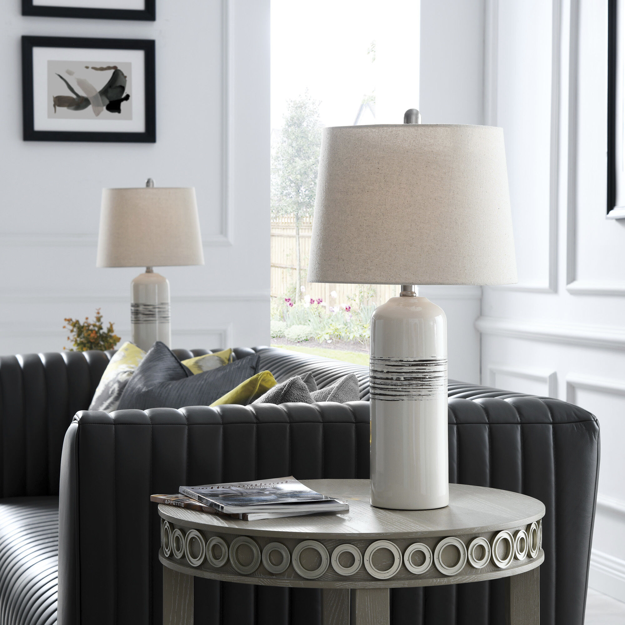 Noelle 24.25 inch 100.00 watt White Table Lamp Portable Light