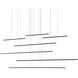 Chute Motion LED 70.88 inch Black Multi Pendant Ceiling Light