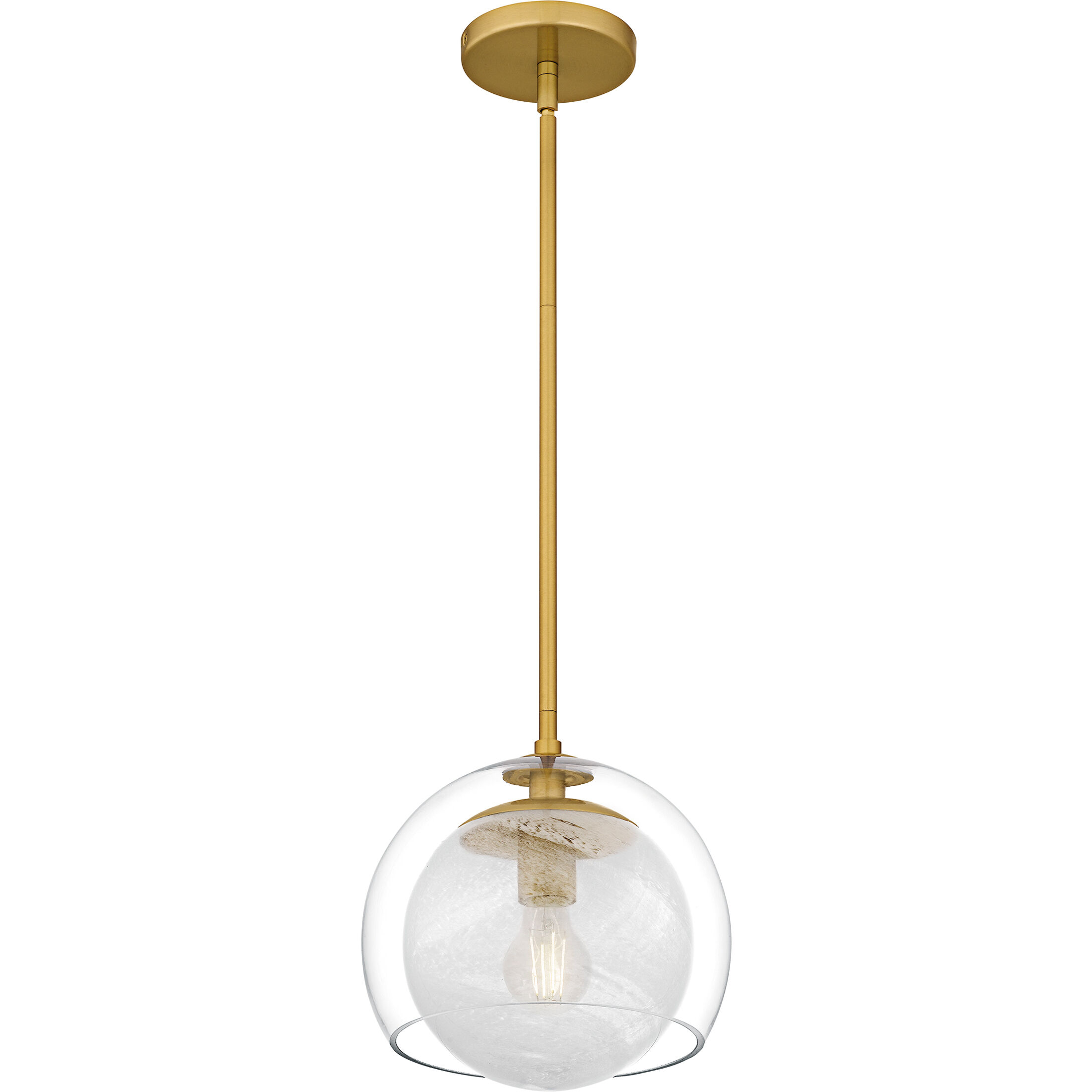 Eslinger 1 Light 10 inch Brushed Gold Mini Pendant Ceiling Light, Small