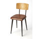 Industrial Chic Clark Metal & Wood Leather Brown Leather Accent Chair