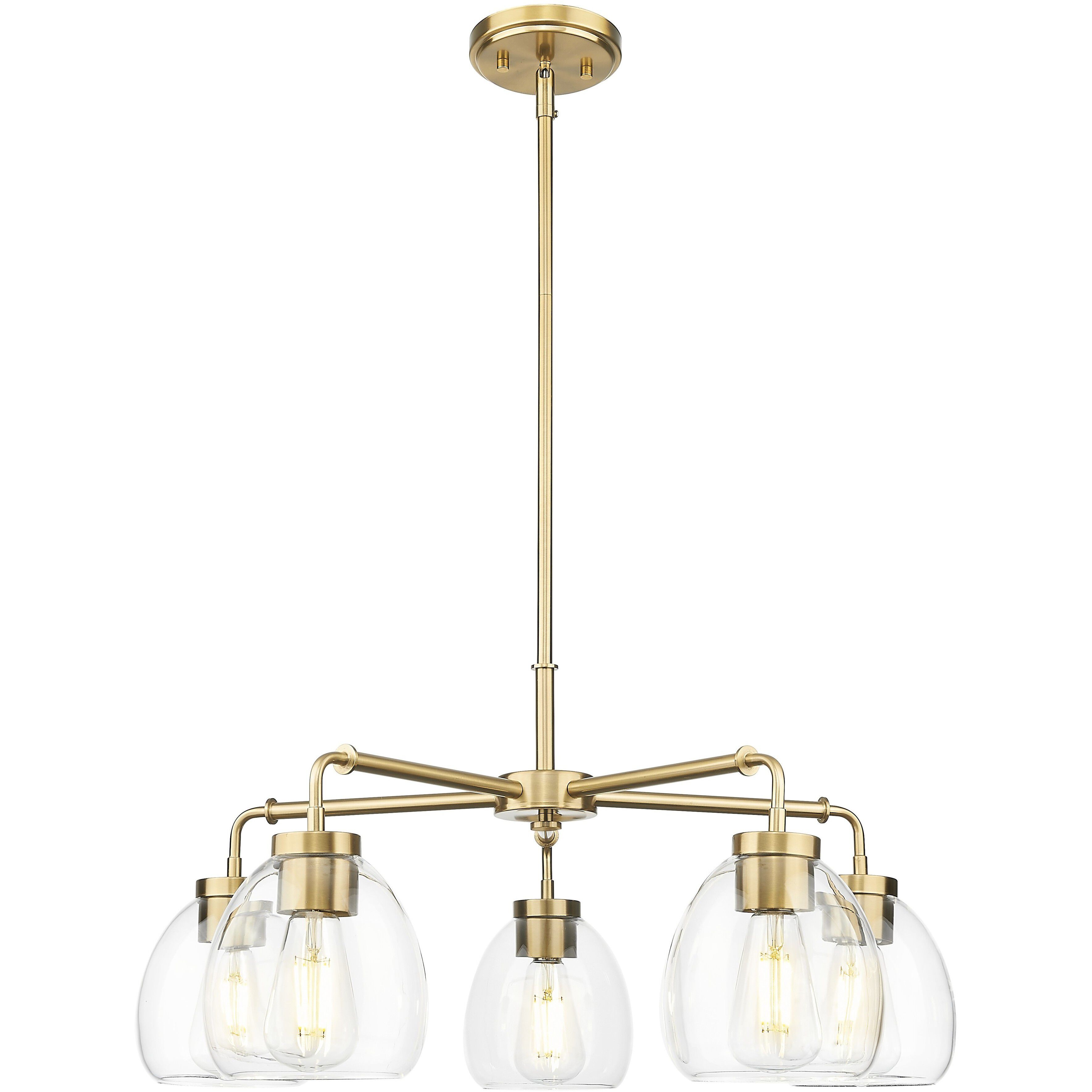 Dawes 5 Light 27 inch Brass Chandelier Ceiling Light