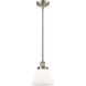 Ballston Large Cone 1 Light 8 inch Brushed Satin Nickel Pendant Ceiling Light in Matte White Glass, Ballston