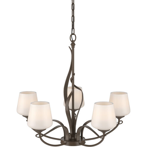Flora 5 Light 26.7 inch Bronze Chandelier Ceiling Light in Opal
