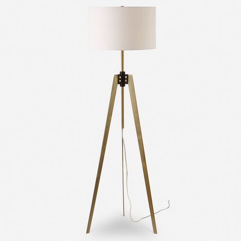 Anchorage 63.5 inch 150.00 watt Antique Brass and Black Floor Lamp Portable Light