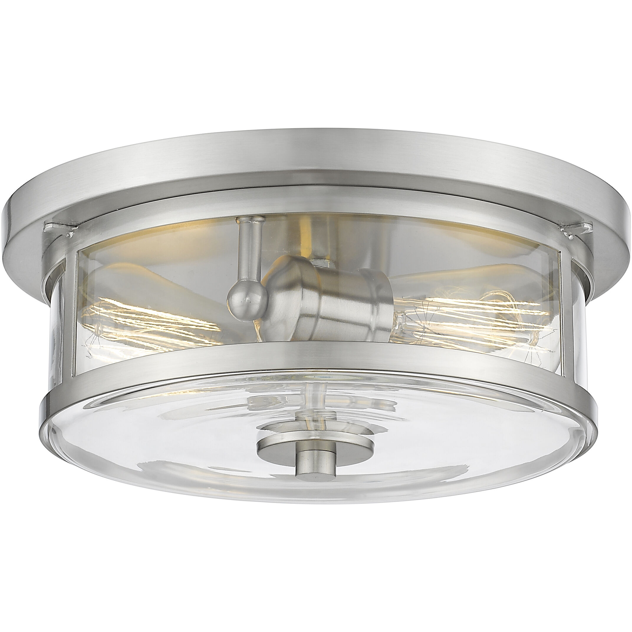 Savannah 2 Light 11 inch Brushed Nickel Flush Mount Ceiling Light