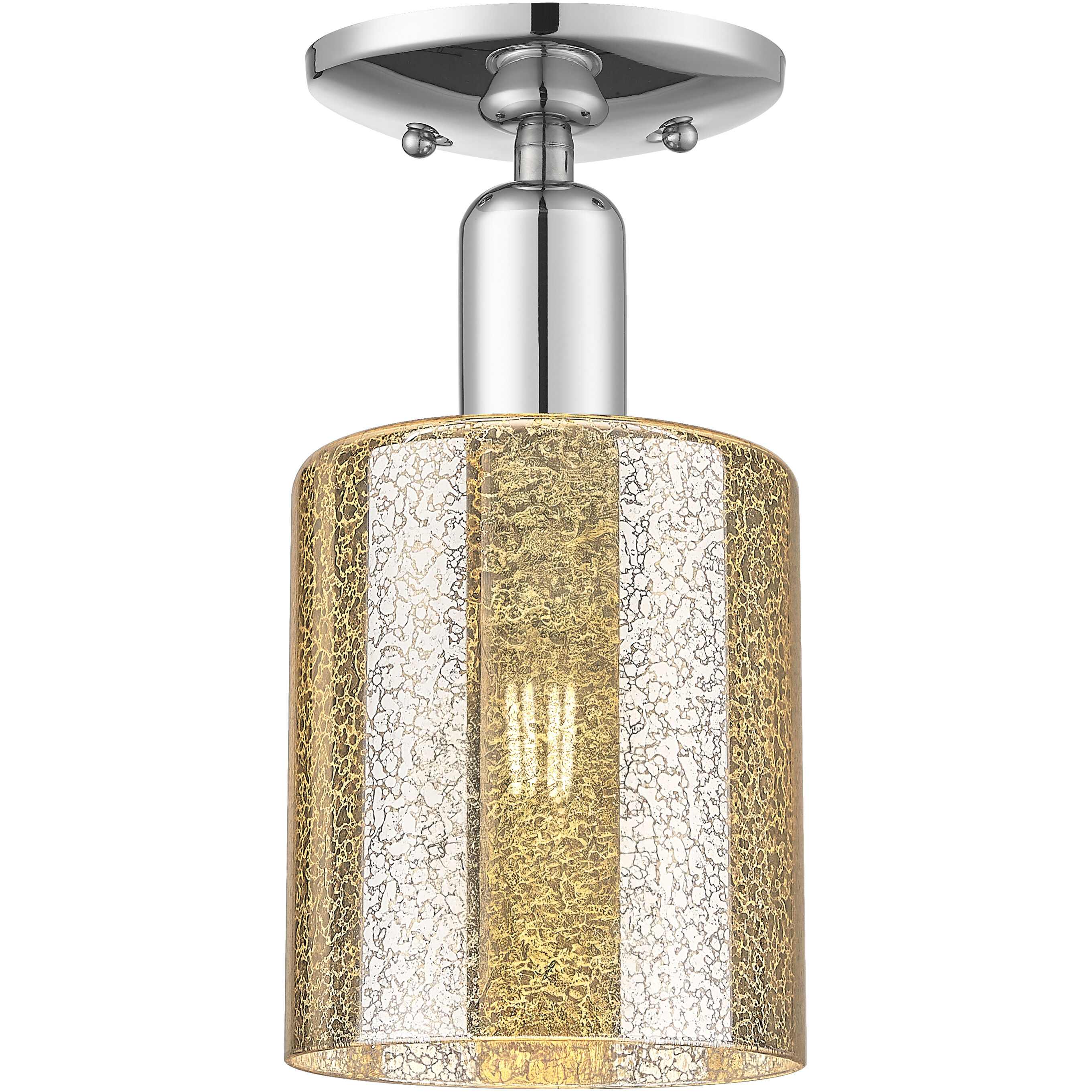 Arcadia Cobbleskill 1 Light 5 inch Polished Chrome Semi-Flush Mount Ceiling Light in Mercury
