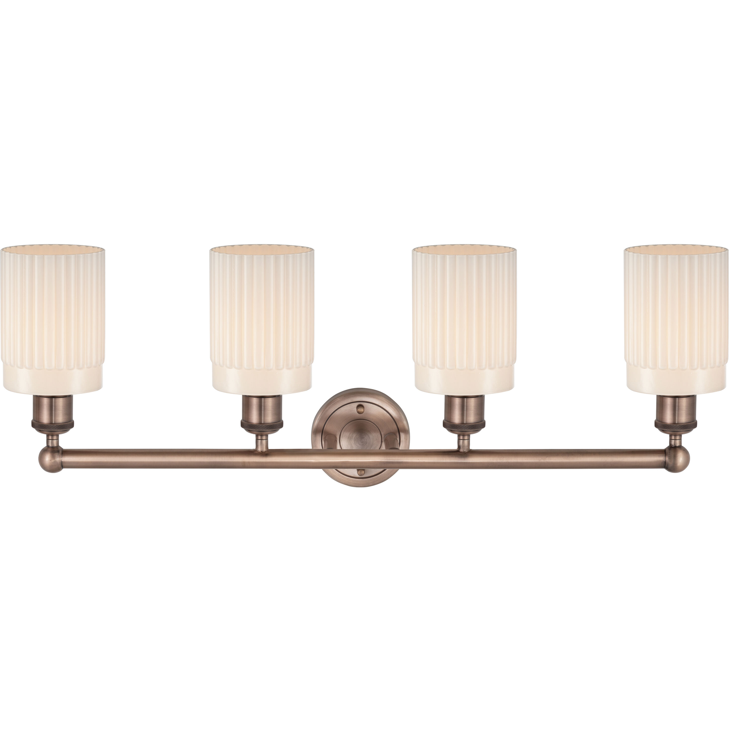 Hadley 4 Light 31.5 inch Antique Copper Bath Vanity Light Wall Light in Matte White