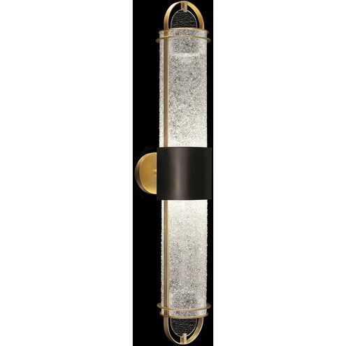 Fine Art Bond LED 6 inch Black/Gold Sconce Wall Light in Diamond Blanket Studio Glass 926450-21ST - Open Box