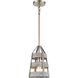 Brigantine 1 Light 7 inch Weathered Driftwood and Satin Nickel Mini Pendant Ceiling Light