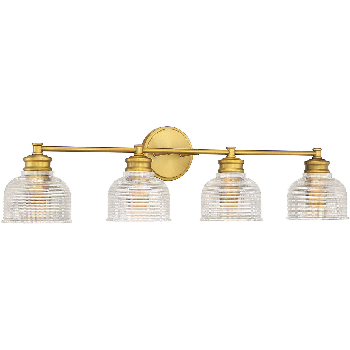 Transitional 4 Light 32 inch Natural Brass Bathroom Vanity Light Wall Light