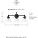 Baxter 3 Light 24 inch Matte Black Vanity Light Wall Light