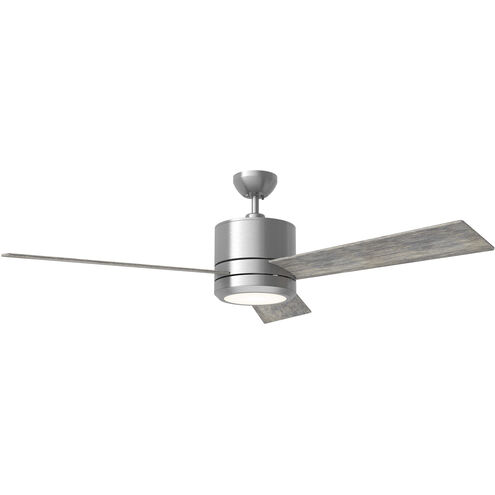 Vision 56 56 inch Brushed Steel with Light Grey Weathered Oak Blades Ceiling Fan