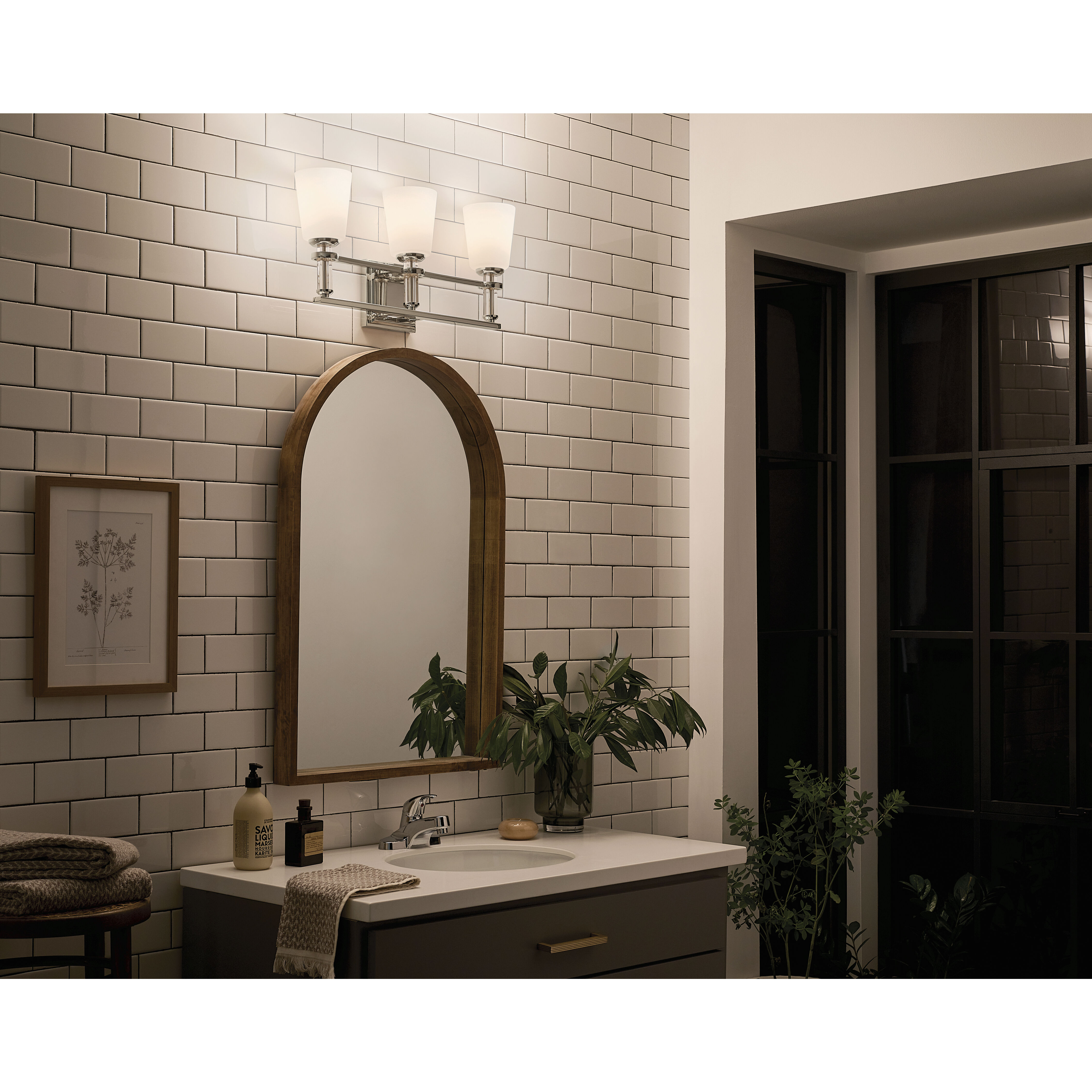 Rosalind 3 Light 23.75 inch Polished Nickel Bath Vanity Light Wall Light