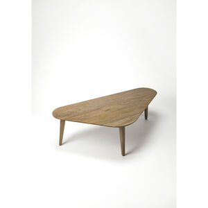Tripoli Triangle Solid Wood Coffee Table in Gray