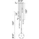 Chime LED 16 inch Polished Nickel Multi Point Pendant Ceiling Light