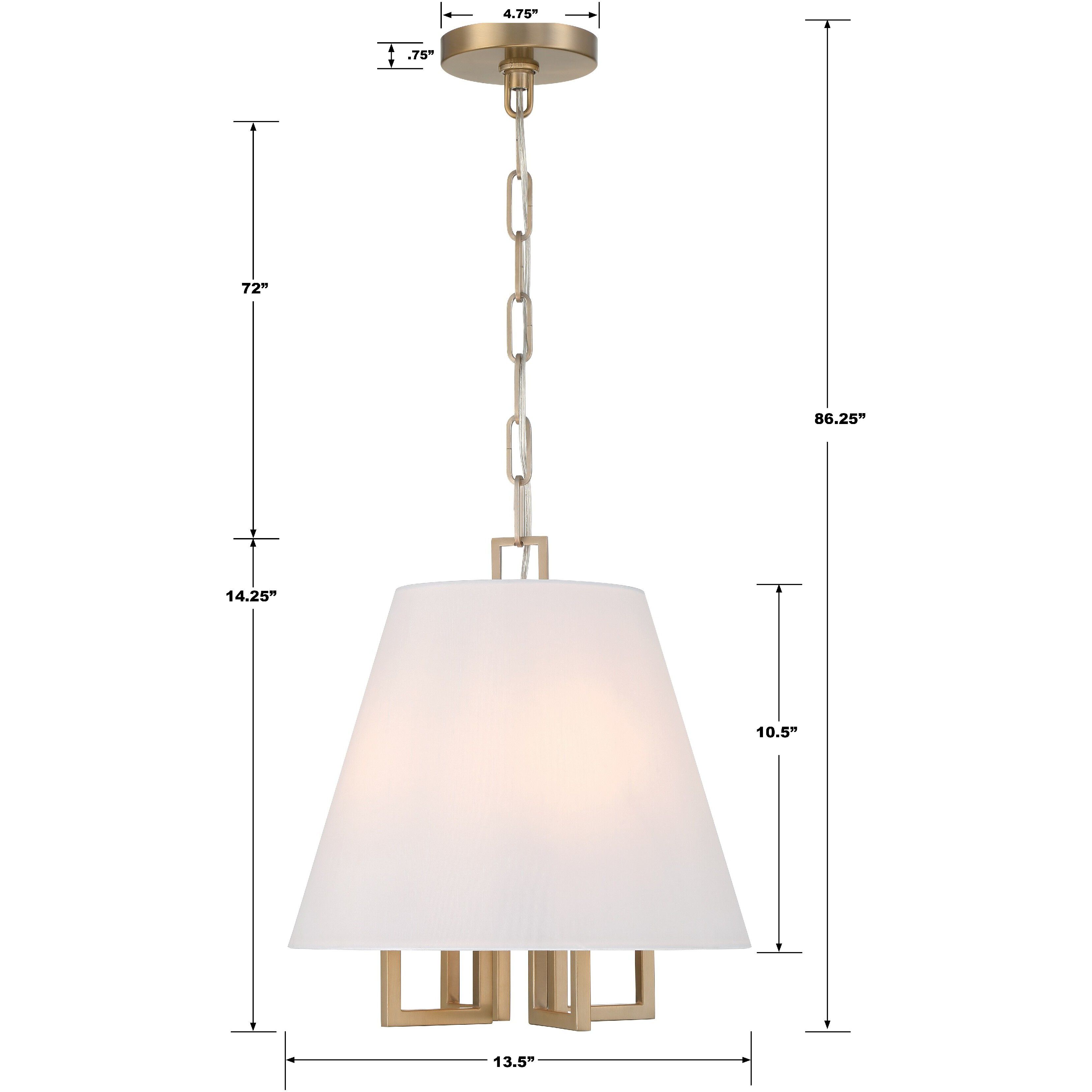 Westwood 4 Light 13.5 inch Vibrant Gold Pendant Ceiling Light