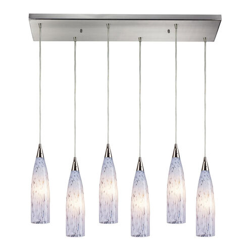 Blue Lagoon 6 Light 30 inch Satin Nickel Multi Pendant Ceiling Light, Configurable