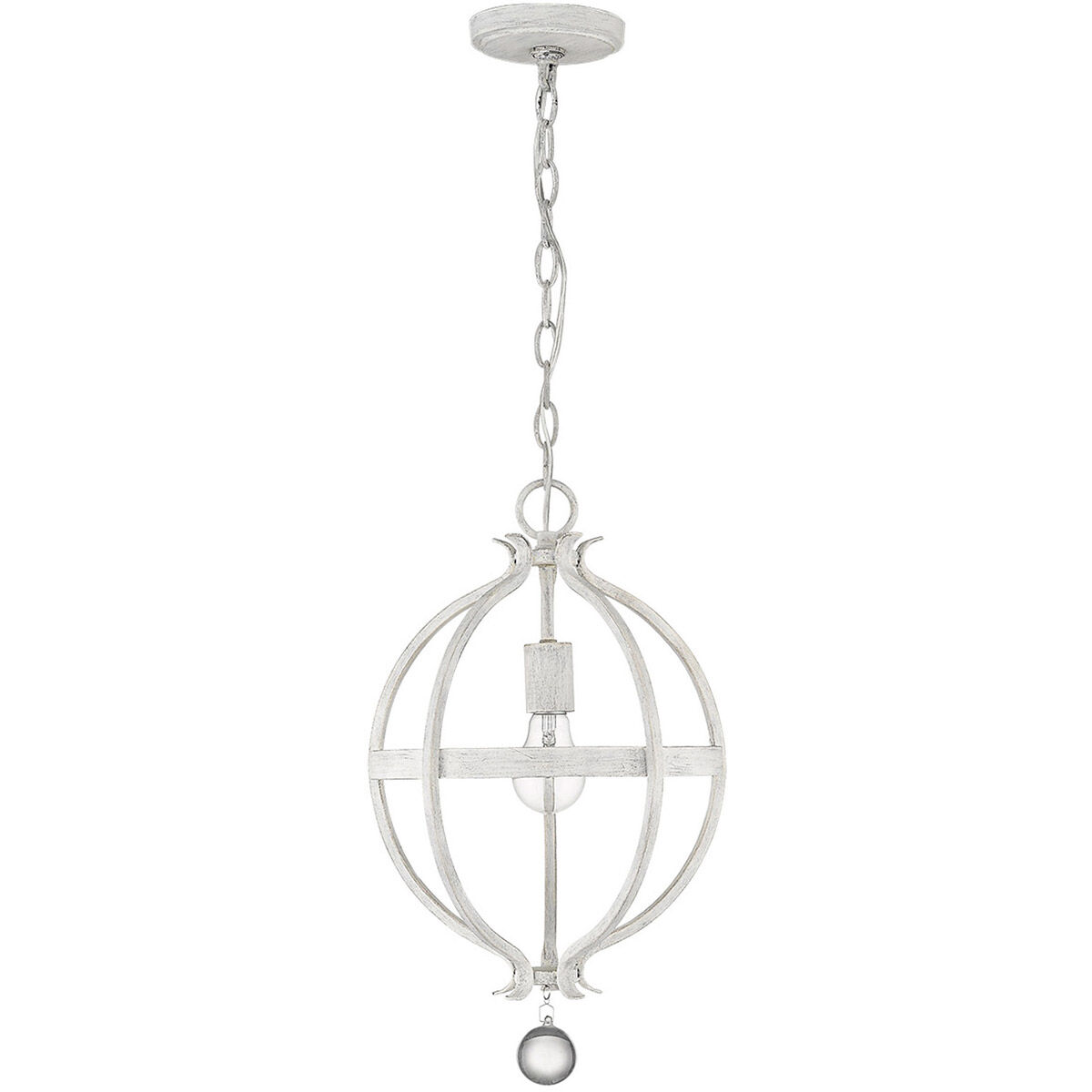 Callie 1 Light 12 inch Country White Pendant Ceiling Light