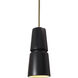 Radiance Collection LED 6 inch Concrete with Matte Black Pendant Ceiling Light