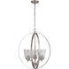 Neighborhood Tyler 3 Light 21 inch Brushed Polished Nickel Foyer Light Ceiling Light in Clear Seeded, Neighborhood Collection